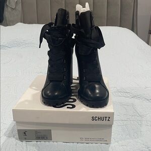 SCHUTZ Black Combat Boots for Women